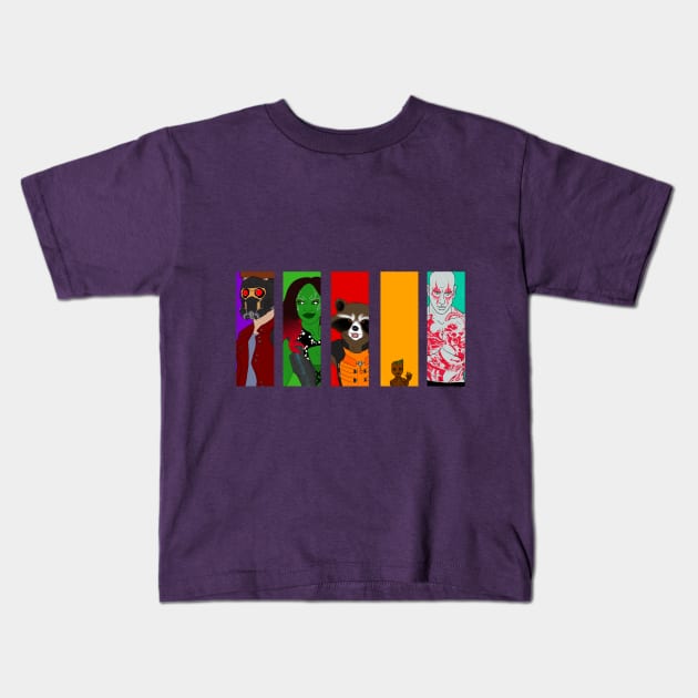 Guardians of the Galaxy Kids T-Shirt by WickedREDart